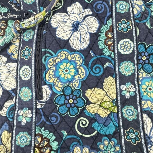 Vera Bradley Backpack Retired Mod Floral Blue Pattern Quilted Cotton Drawstring - Picture 6 of 13